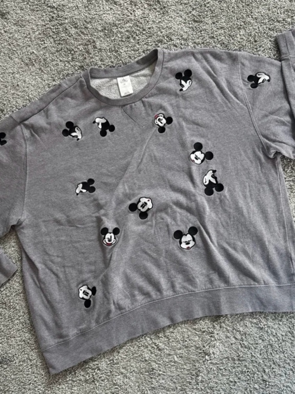 Disney Gray Mickey Mouse Crewneck Sweater